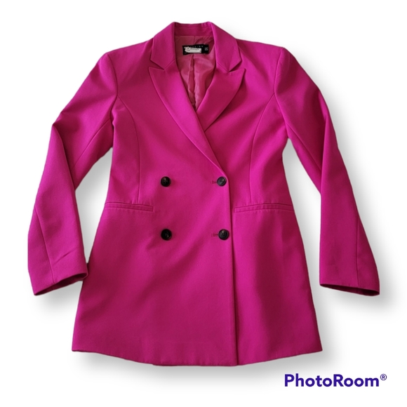 Women double breasted slim blazer - Picture 6 of 7